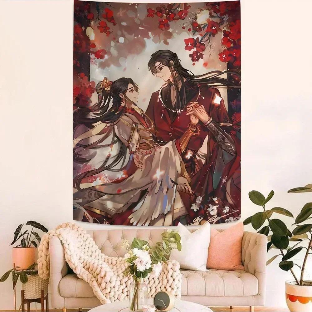 Heaven Officials Blessing Xie Lian Hua Cheng Colorful Tapestry Wall Hanging Bohemian Wall Tapestries Mandala Wall Art Decor