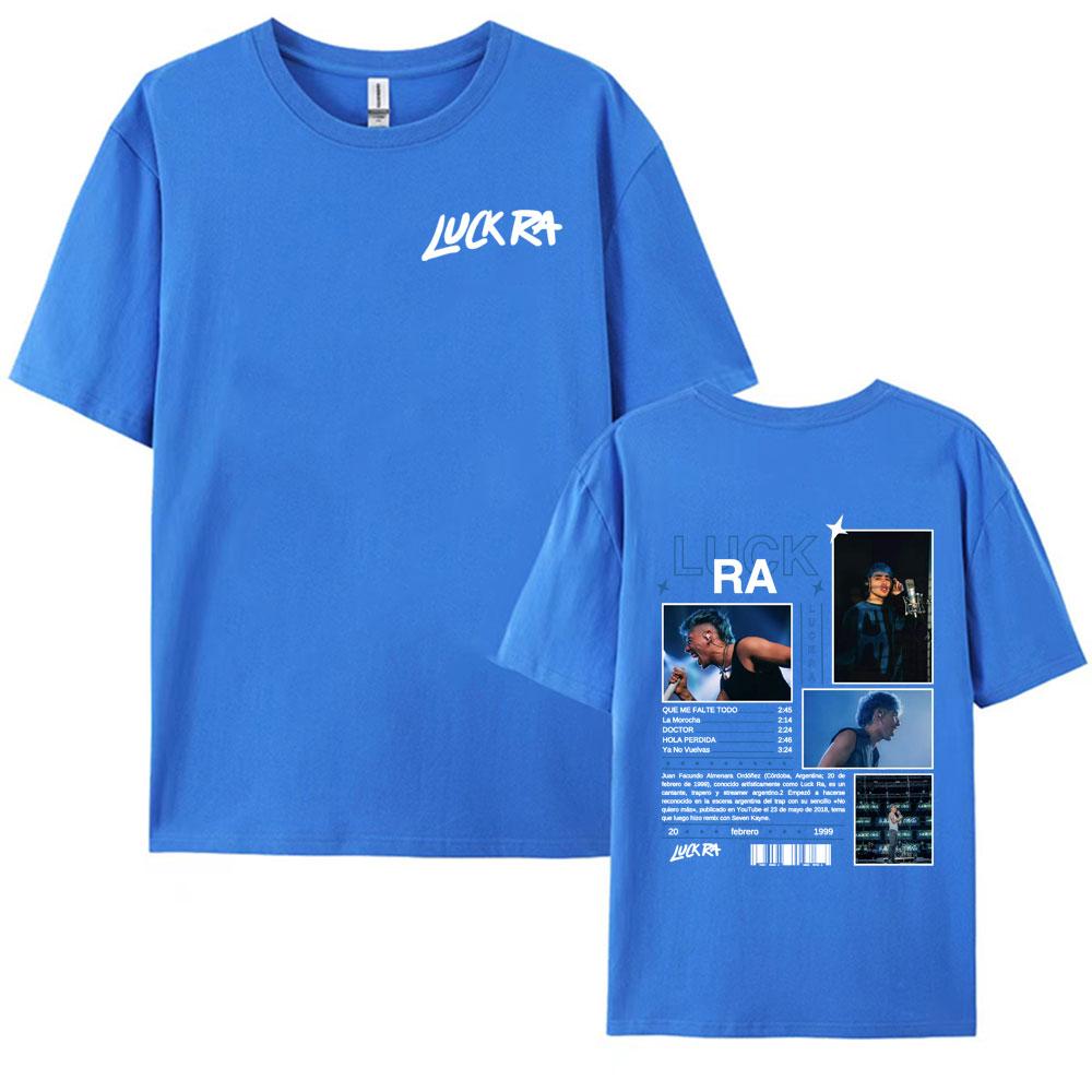 Rapper Luck Ra 2025 Tour Merch Tshirts for Men Casual 100 Cotton Short Sleeve Oversized T Shirt Unisex Retro Pop Music Tshirt