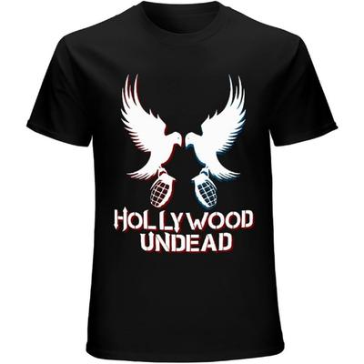 Xhaxhi Men's T-Shirt Hollywood Undead Men's Short Sleeve T-Shirt Crew Neck Cotton Lightweight Loose Fit(1)