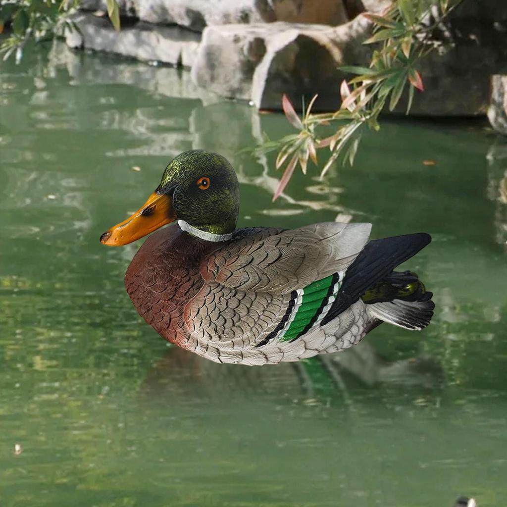 Floating Duck Pond Decor Centerpiece Craft Garden Decoration Collectible Resin Figurine for Lawn Patio Balcony Porch Outside