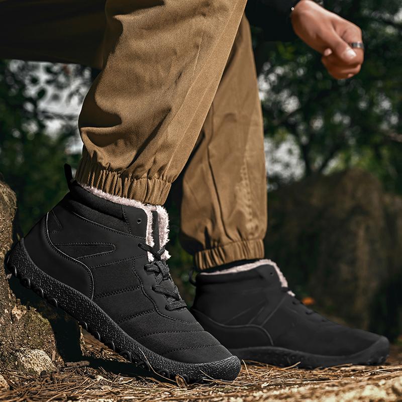 Pánské sněhule Zimní kotníkové boty s kožešinou Velká velikost Otec Teplé Vodotěsné Venkovní Turistické boty