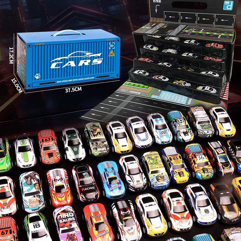 

Alloy Mini Cartoon Graffiti Pattern Children Toy Car Set For Birthday Gift синій