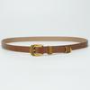 Women's Genuine Leather Belt Smooth Buckle Women's Thin Belt Fashionable Jeans Casual Pants Dress Decorative Skirt Women
