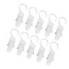 10pcs Clothes Hook Clips Multi Purpose Strong Load Bearing Rotatable Plastic Hat Hanging Clips for Socks Curtains White
