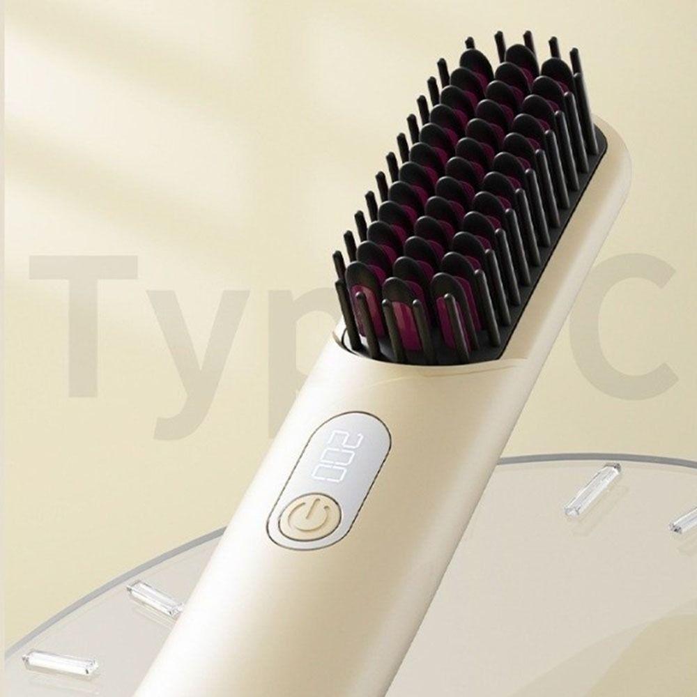 Curly/straight Hair Dual Use Electric Straightening Comb Ion Thermal Comb  for Smoother Hair