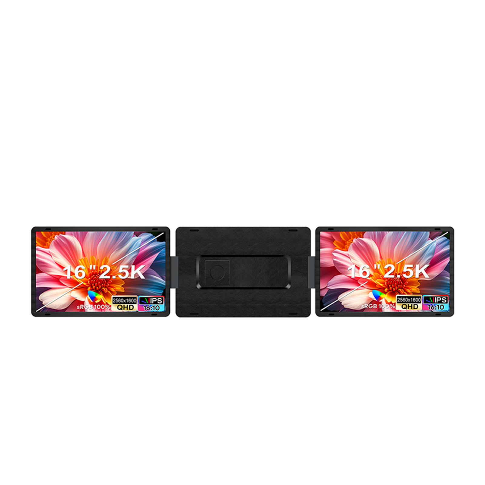 

Laptop Screen Extender Portable 16 Inch Triple Display Monitors Foldable Rotatable