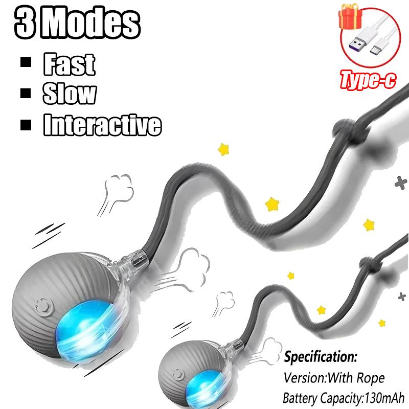 Interactive Toys for Cats Rechargeable Cat Exercise Wheel Interactive Cat Motion Toy Cat Pet Interaction Automatic Rolling Ball