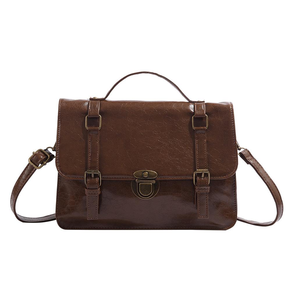 Large-capacity briefcase, Japanese-style JK uniform bag, vintage buckle messenger bag, college British-style backpack, crossbody bag