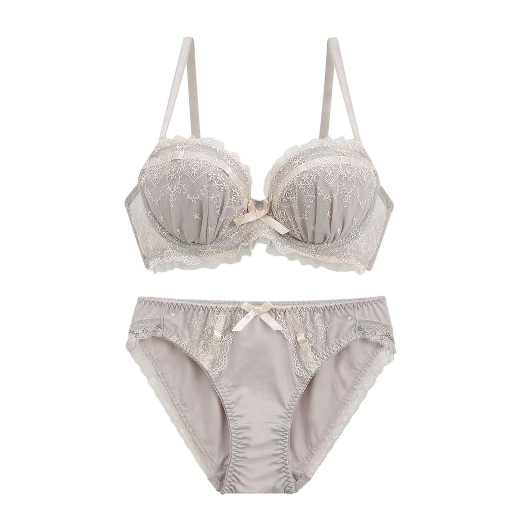 Bra and Panty Set with Cutie Heart and a Collaboration Between SHIROHATO and Available In Large Underbust Sizes Ribbon, CDEF80-90, Triumph.