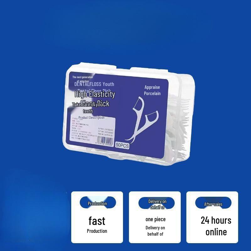 50-Pack Bow-Shaped Interdental Floss Picks – Flat Floss Stick for Gum Protection and Portable Oral Care