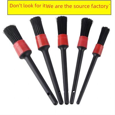 5-Piece Car Detail Brush Set for Soft Bristle Cleaning - Perfect for Car Wash and Air Conditioning Outlet Cleaning.