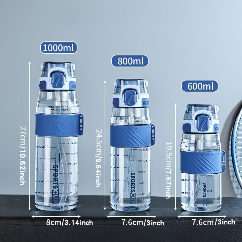Leak-Proof Portable Sports Water Bottle - 1000ml Durable PC Material with Secure White Cap & Handle Water Bottles