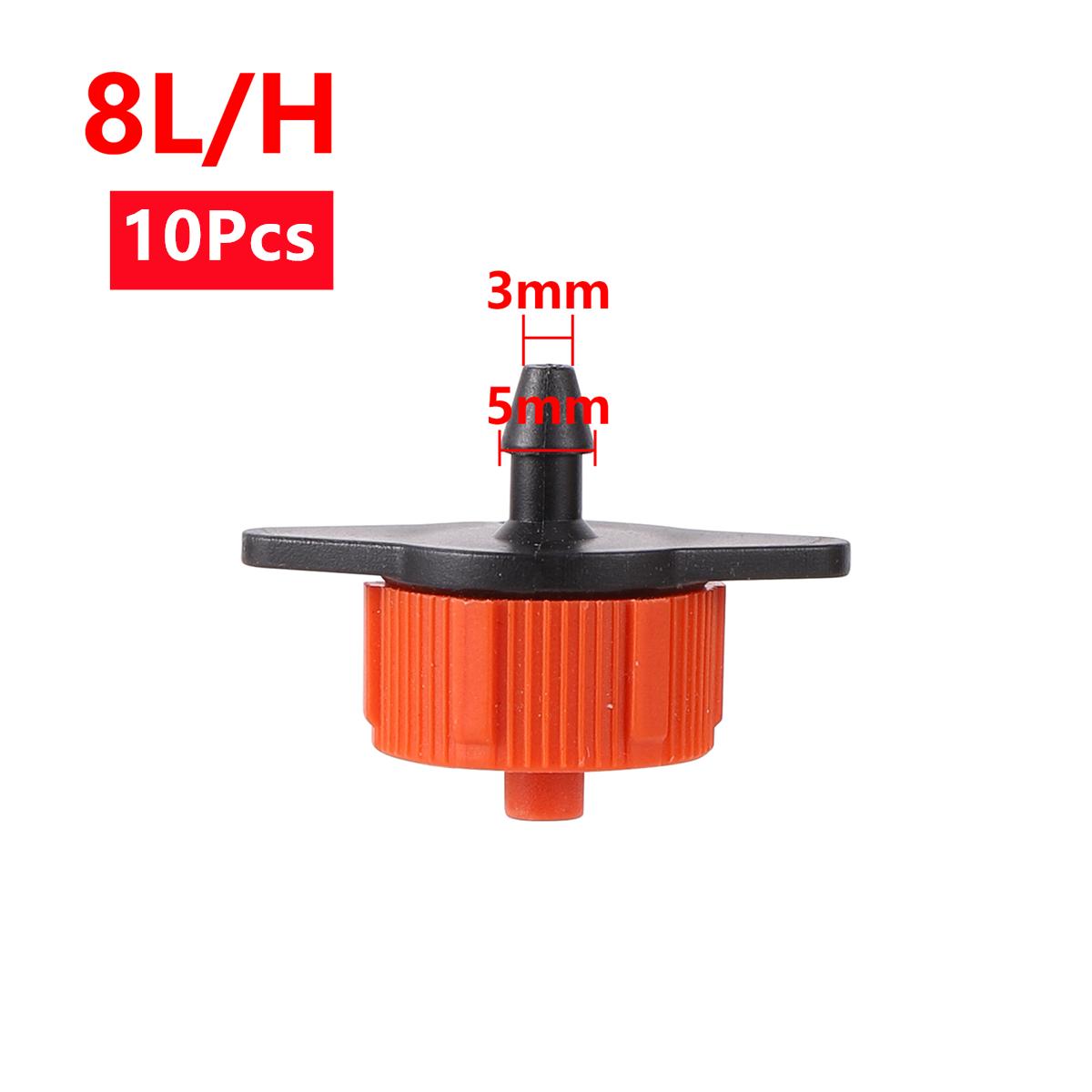 

4L 8L Steady Flow Drippers 4/7mm Interface Pressure Control Emitters for Garden Agriculture Greenhouse Drip-irrigation 10/100Pcs