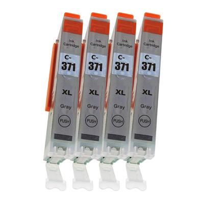 Canon BCI371XLGY of 4 Latest Compatible Ink Cartridges with IC Chip and Remaining Ink Level Ink Compatible with Genuine Ink PIXUS TS9030 TS8030 TS6030