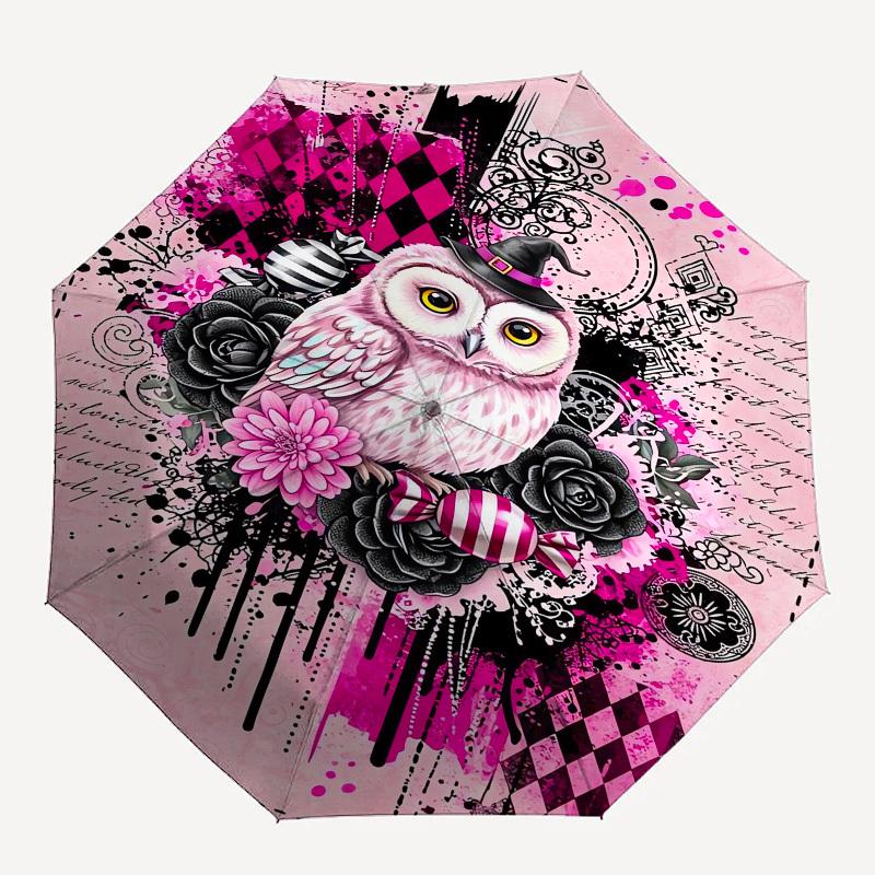 1pc Witchy Owl Artwork Umbrella with Plastic Handle,Suitable for All Seasons UmbrellaPT561