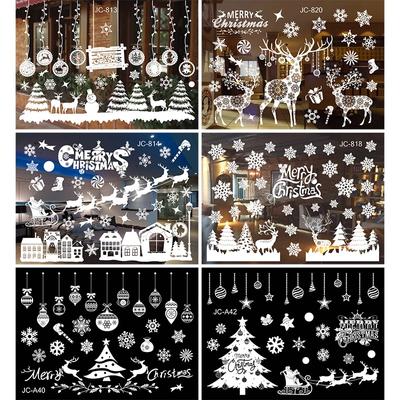 Christmas Window Sticker Merry Christmas Decorations For Home 2025 Cristmas Ornament Xmas Navidad New Year 2025 Natal Gifts