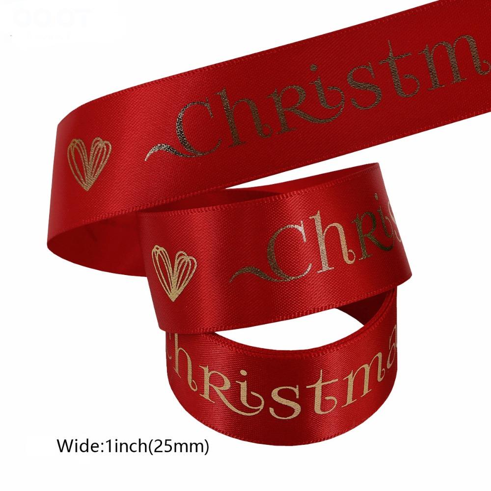 New 4.5 Meter Christmas Ribbon Ployester DIY Crafts Printing Ribbon Handmade Christmas Decoration Xmas Gift Wrapping Ribbon