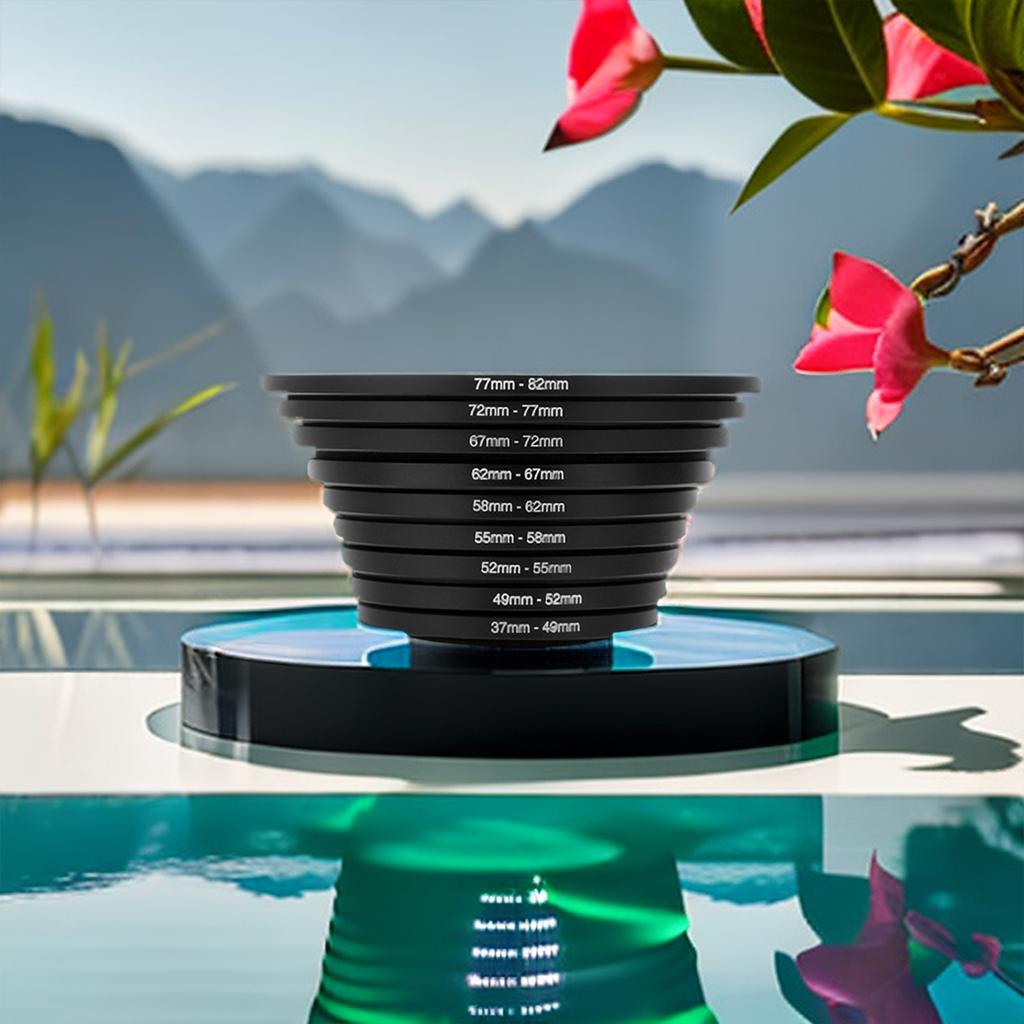 18pcs Step Up / Down Lens Filter Ring Adapter Set Metal Filter Adapter Ring 37-82mm 82-37mm Mount