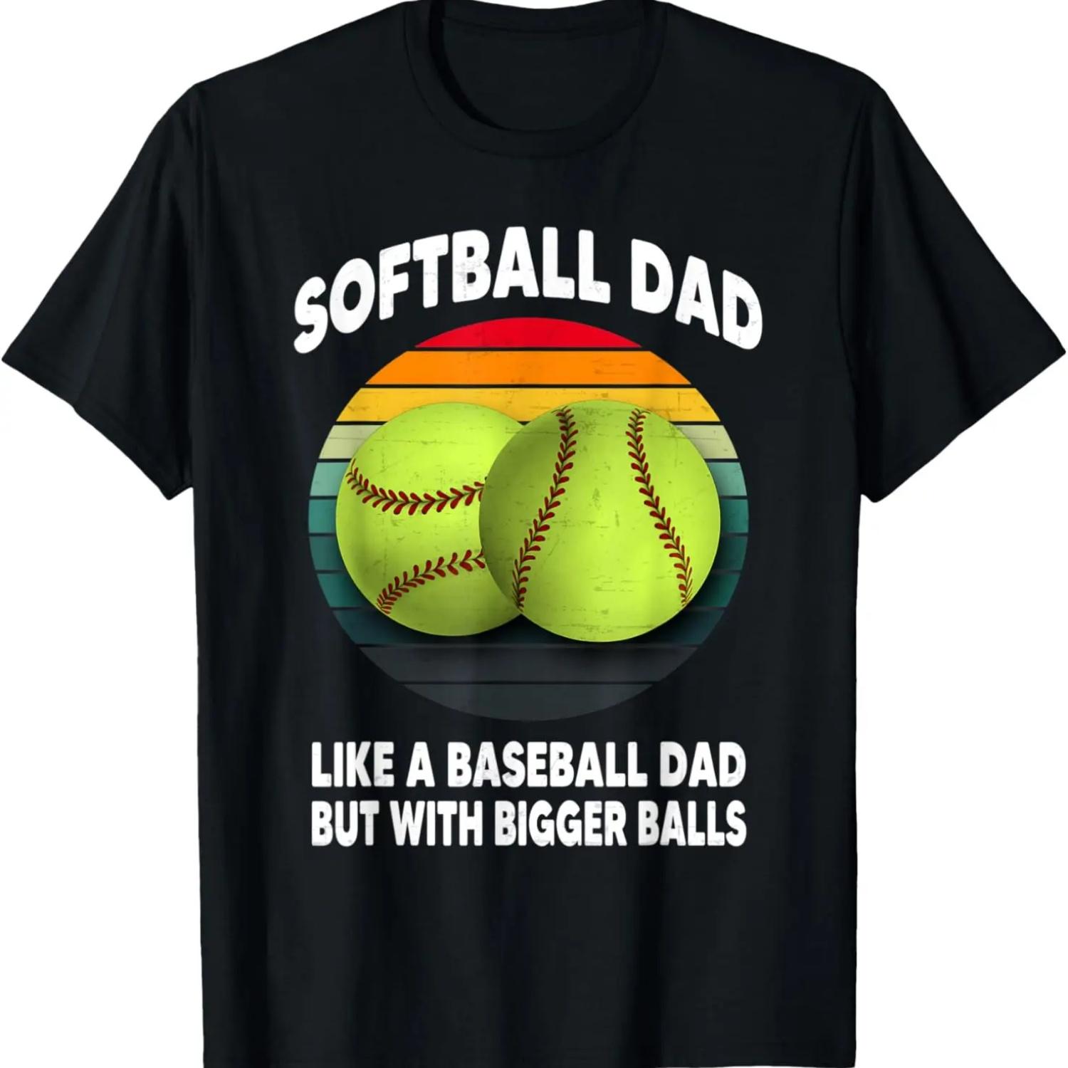 

Vintage Softball Dad like A Baseball but with Bigger Balls T-Shirt XXXXXL чёрный