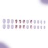 24Pcs Glossy False Nail Purple French Design Short Artificial Nail Winter Party Wear Classical French Design Long Wear
