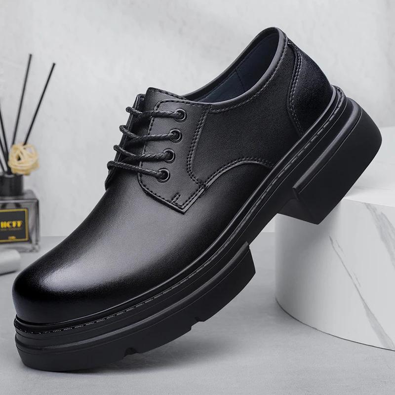 Fashion Formal Dress Footwear British Style Genuine Leather Mens Oxford Shoes Retro Casual Shoes Elegantes Male Business Shoes Sneakers