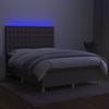 Maison Exclusive - Sommier à lattes de lit et matelas et LED Taupe 140x190cm Tissu