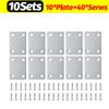 1/20Set Stainless Steel Flat Bracket for Wood Tables Chairs Cabinets Corner Code Fixing Brackets Furniture Repair Support Fixing