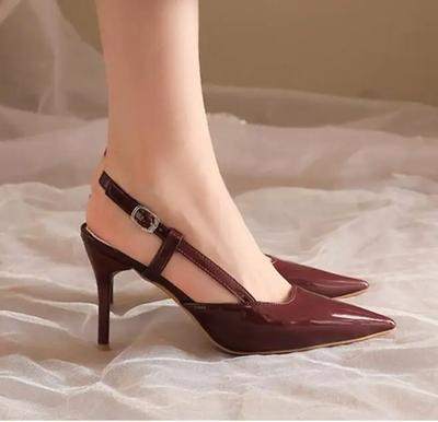 Plus Size 34-42 Women Heeled Sandals Retro Rome High Heels Shoes Women High Heel Leather Buckle Pumps