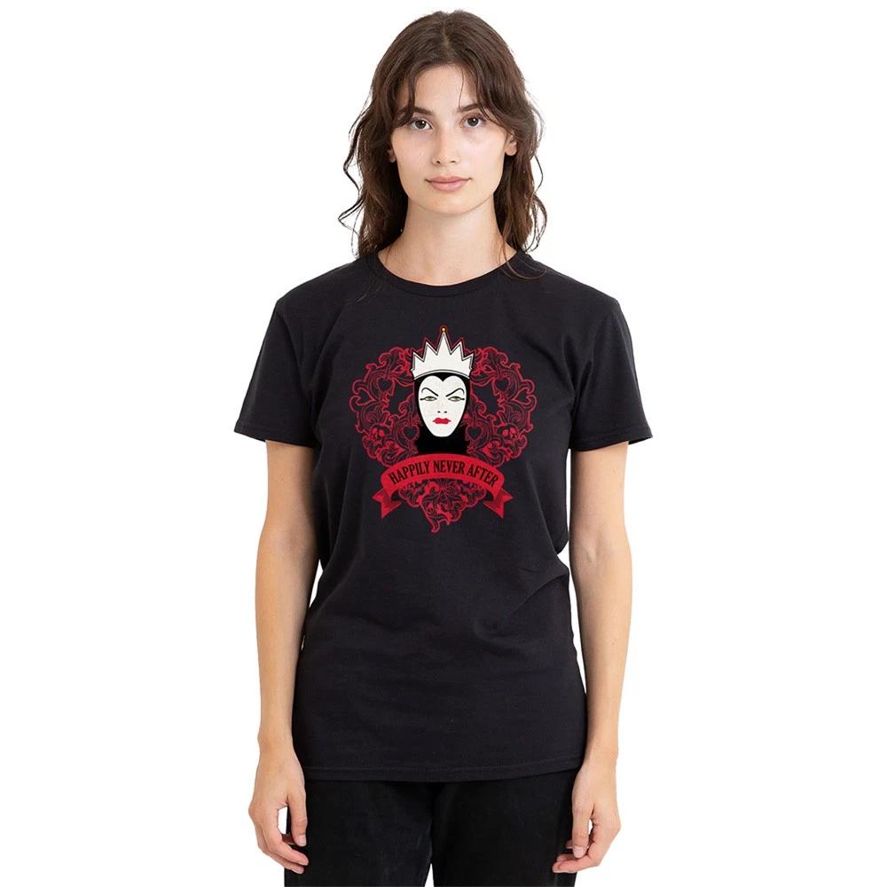Disney Evil Queen Happily Never After Womens T-Shirt S-2XL, Black S