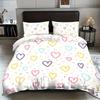 Colored Heart Shape Pattern 3D Printed Bedding Set Simple Style Duvet Cover Set Soft Comfortable Home Polyester Quilt Cover Set