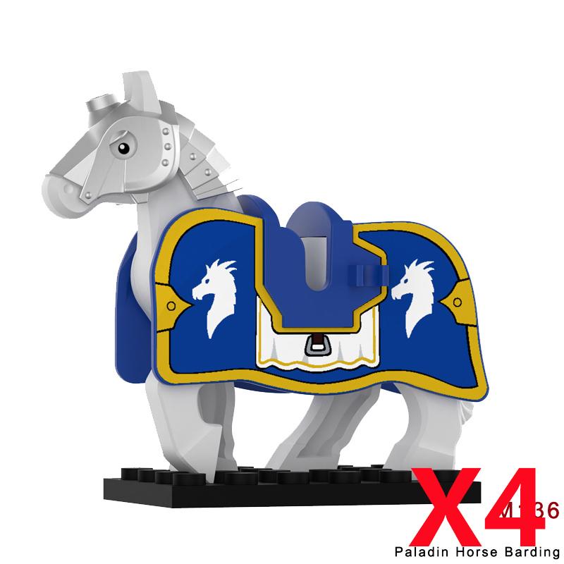 MOC Medieval Lion King Castle Knight Building Blocks Figure Accessories War Horse Cavalry Warrior Crusaders Toy Gift Bricks N029