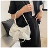 White Folds Pearl Female Bag Retro Luxury Designer Handbag Bow Crossbody Bags Fashi Y2K Vintage Women's Shoulder Bag Purses