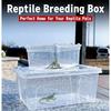 Spacious Reptiles Habitat Housing Container with Slide Out Fece Layer Waste Collection Drawer