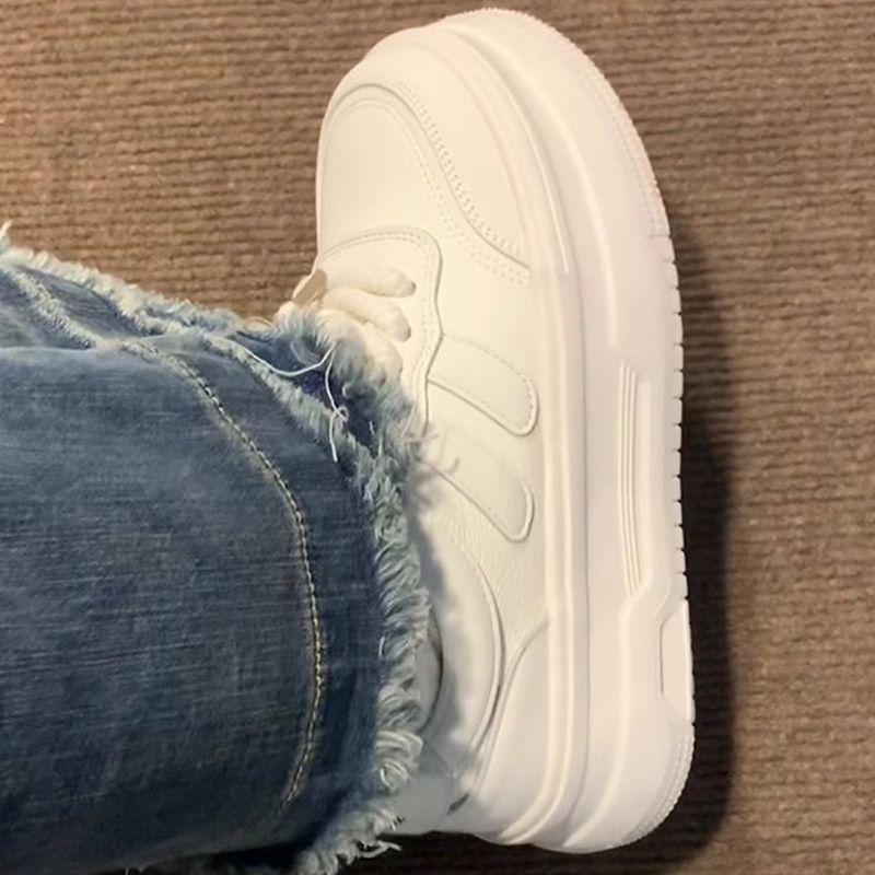 All-Matching Student White Shoes Spring New Good-looking Campus Height Increasing Sports Board Shoes