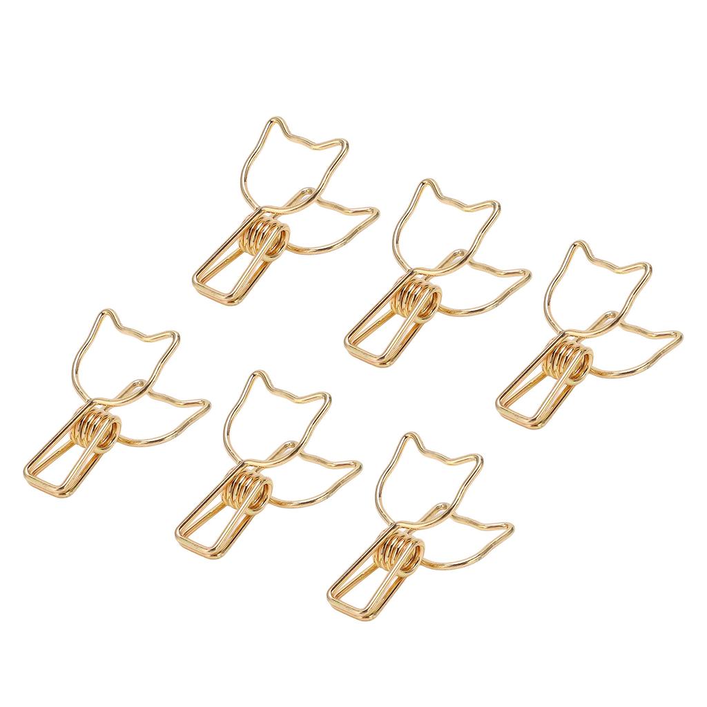 100 Stück Büroklammern Niedliche Cartoon Katze Form Metall Ausgehöhlt Lange Schwanzklemmen Papierklemmen Bürobedarf Gold