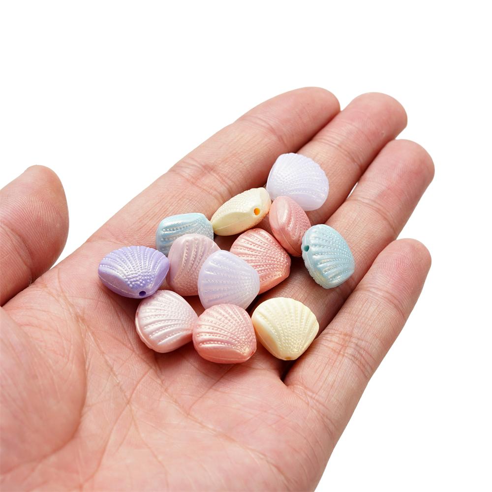 10-20pcs/lot Acrylic Pearl Colored Shell Shape Beads Bracelet Necklace Loose Spacer Beads For DIY Jewellry Handmade Findings