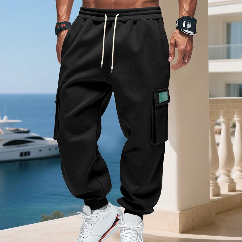 Autumn  Winter American Velvet Men's Loose Casual Sports Outdoor Multi-pocket Work Sleeves