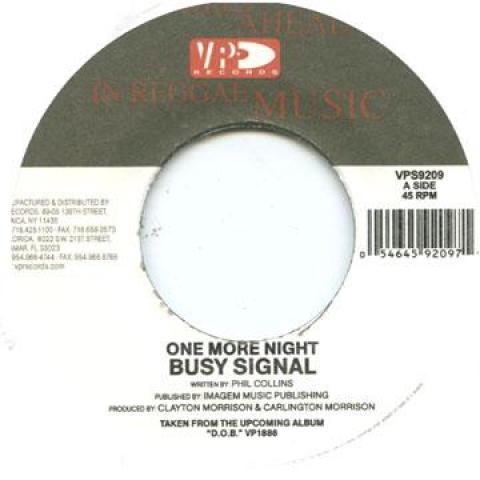 

7inch Record BUSY SIGNAL - One More Night VP92092 VP 2010 US Reggae, Ska & Dub