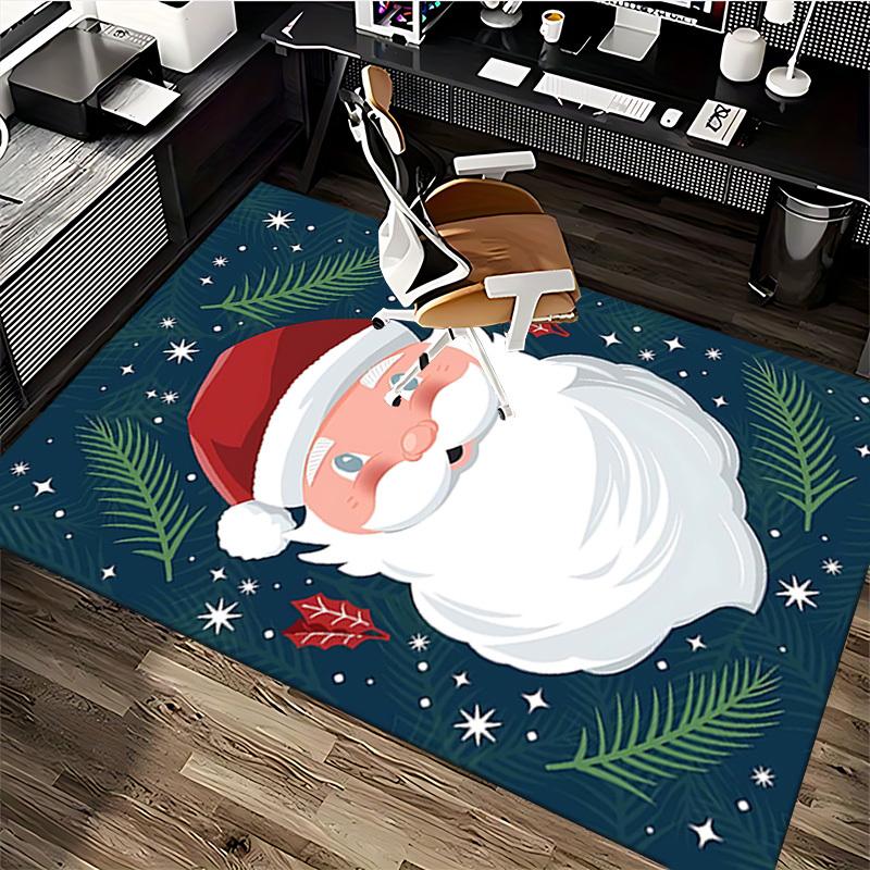Christmas Santa Claus Chair Mat - Anime Cartoon Design, Non-Slip Carpet for Office, Home Decor, Living Room, Bedroom, Game Room & Dormitory.R012