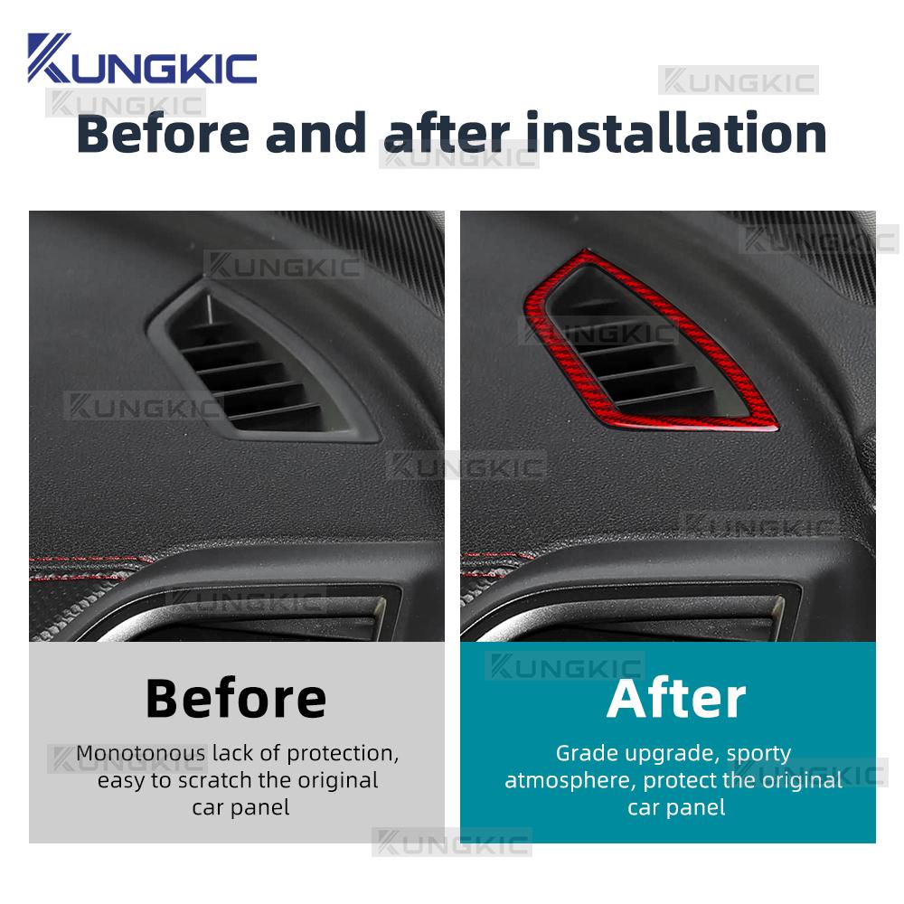 For Subaru Forester 2019 2020 2021 2022 2023 2024 Real Soft Carbon Fiber Sticker LHD RHD Car Air Outlet Frame Side of Dashboard