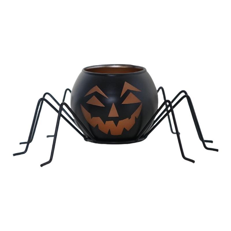 Halloween Candle Holders Tealight Votive Candle Holders with Grimaces,Pumpkin Lanterns Decorative Halloween Centerpieces
