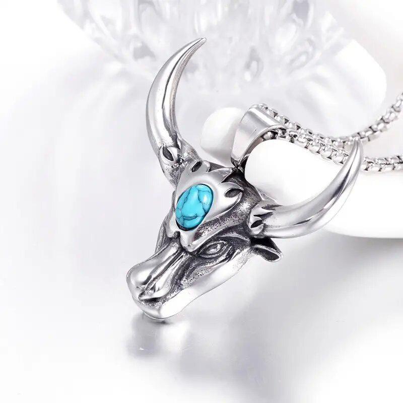 Collana con Ciondolo da Uomo, Gioielli in Denim Western, Collana Quotidiana, Regalo per le Feste, Regalo di Compleanno
