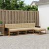 Outdoor Sofa Set with Cushions 5 pcs Natural and Beige