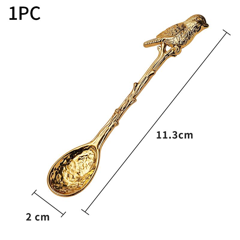 Retro Kovová Kávová Lžička Vážka Větve Listy Tvar Zmrzlina Dort Dezert Mléko Míchací Lžička Kuchyňské Gadžety Nádobí