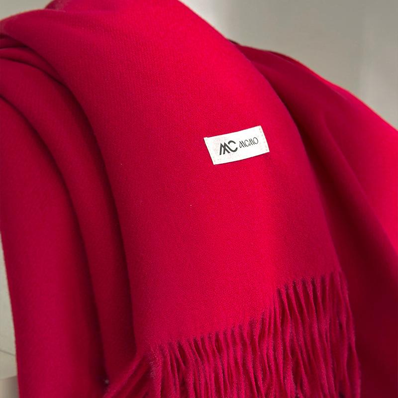 Cachecol Inverno Feminino Sólido 26 Cores Quente Espesso Caxemira Xale Moda Exterior Luxo Franjas Pashmina Envoltório Senhora Cachecóis à Prova de Vento