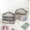 Black Heart Printed Mesh Love  Makeup Bag Large Capacity Women Toiletry Bag  Women