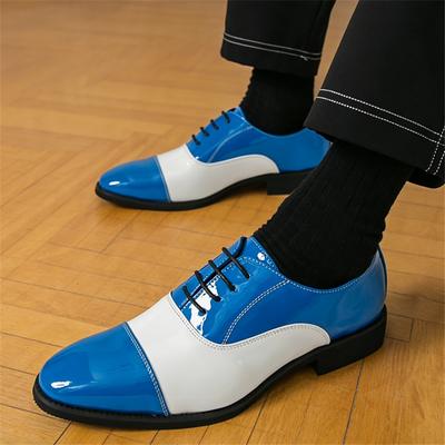 Scarpe Oxford Patchwork Multicolore Moda Nuovo Gentiluomo Britannico per Uomo Scarpe Formali da Matrimonio, Ballo, Rientro a Casa Designer
