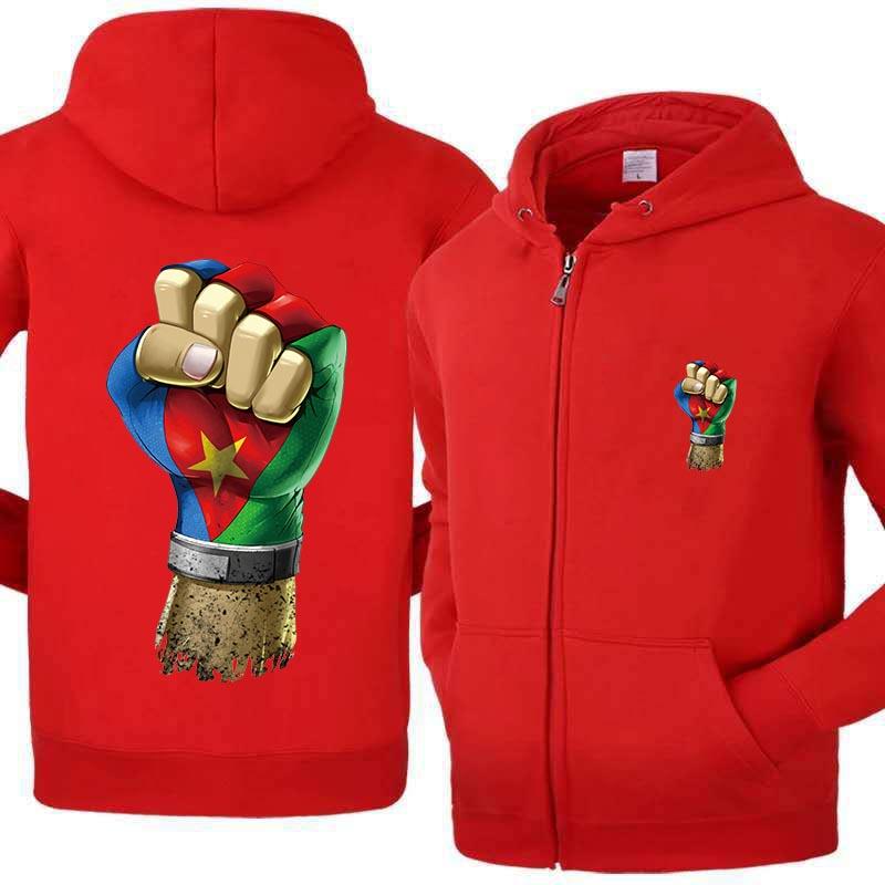 

Плюс размеры флаг Эритреи Эритрейский принт куртка с капюшоном на молнии мужская мода с капюшоном свободная мужская одежда 5XL красный