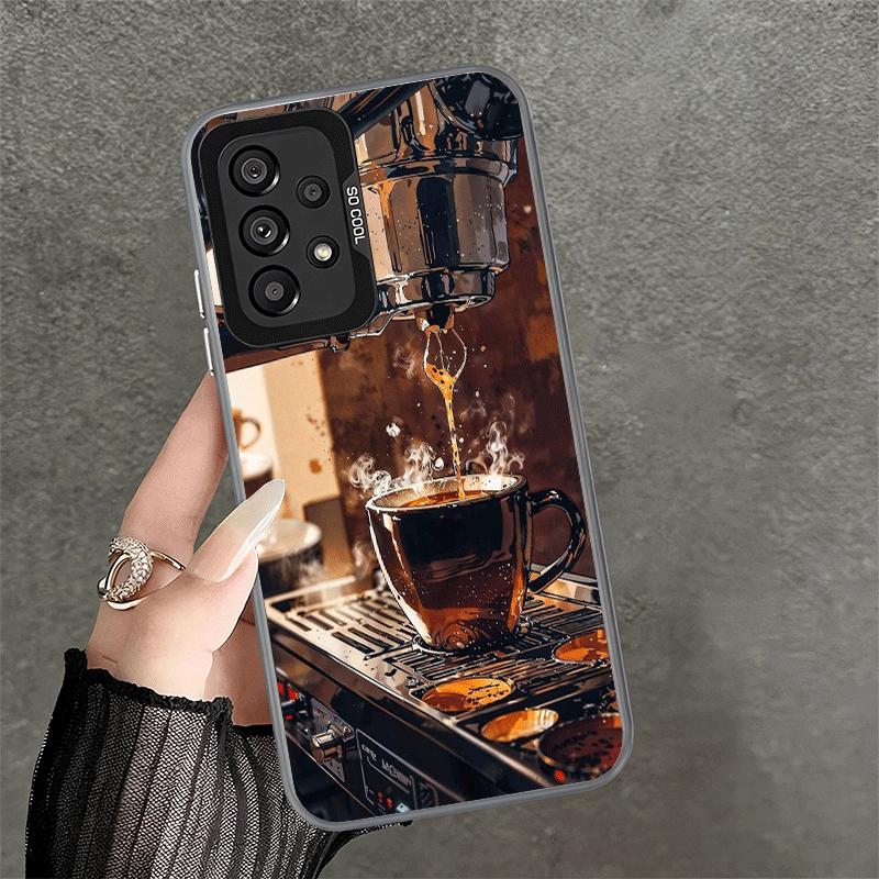Black Coffee Fashion Style Shockproof Phone Case for Samsung A17 A16 A15 A14 A37 A57 A36 A56 A26 A35 A55 A25 A34 A54 A24 A13 A23