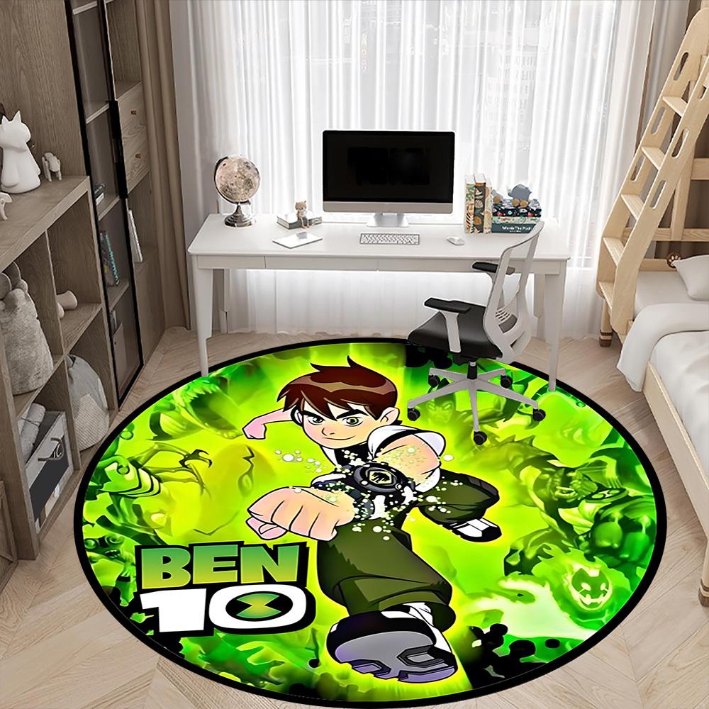 1PC Ben 10 Office Round Rug - Perfect for Office or Study Decor, Non-Slip Backing, Decorative Floor Mat yy250916029